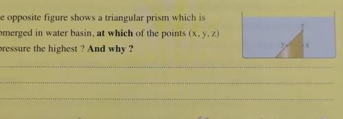 Ne2 The opposite figure shows a triangular prism which issubmerged in water basin, at which of the p