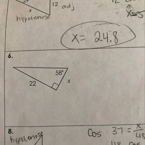 6. what is the value of x