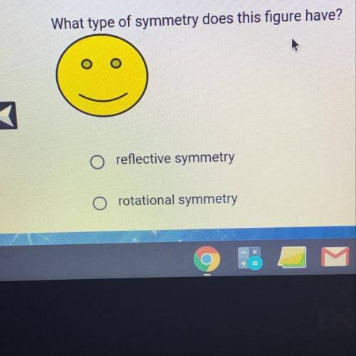 What type of symmetry does this figure have? reflective symmetry rotational symmetry Point symmetry