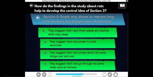 How do the findings in the study about rats help develop the central idea of section 3?