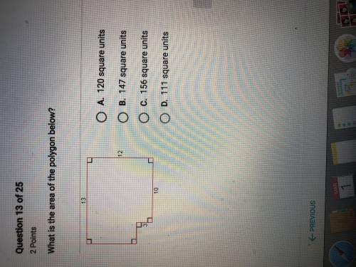 What is the area of the polygon below ?