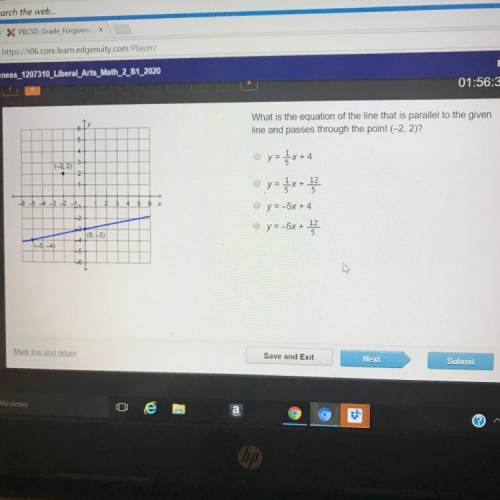 What is the equation of the line that is parallel to the given line and passes through the point (-2