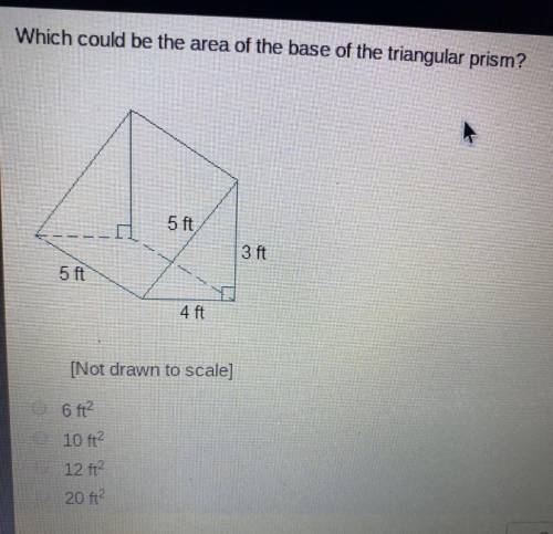 Which could be the area of the base of a triangular prism?