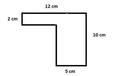 Find the area of the figure. A) 14 cm2  B) 50 cm2  C) 60 cm2  D) 64 cm2