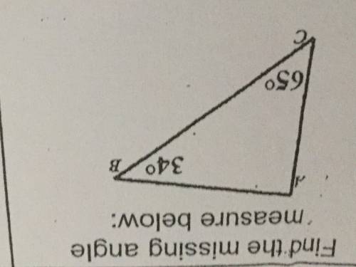 Find the missing angle measure below: