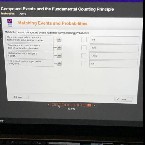 Match the desired compound events with their corresponding probabilities