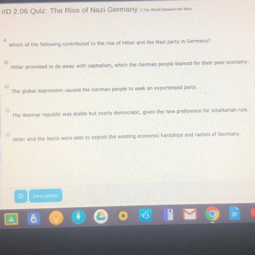 PLEASE HELP Which of the following contributed to the rise of Hitler and the Nazi party in Germany?