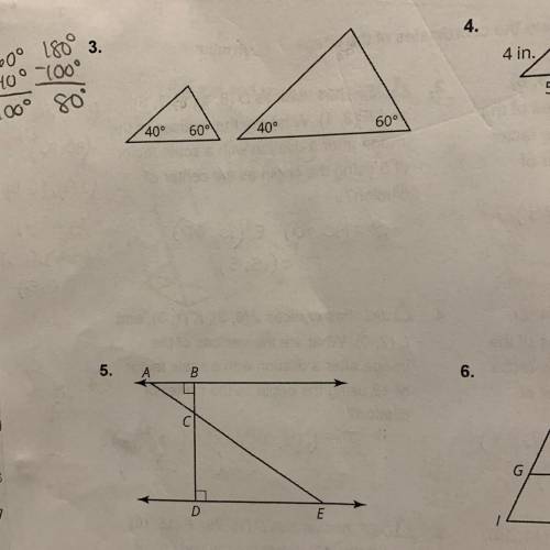 Explain how you know that each pair of triangles are similar. Geometry 15 pts. I need help with 3 an