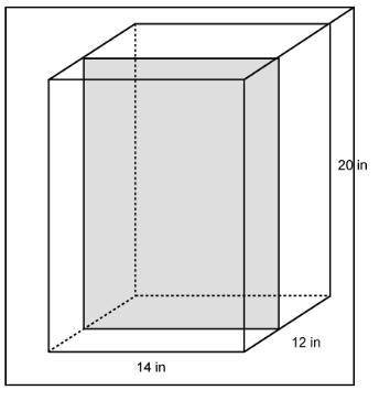 A slice is made perpendicular to the base of a right rectangular prism, as shown. What is the area o