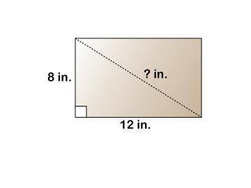 You cut a sheet of paper along its diagonal, as shown. What is the length of the diagonal? Round you