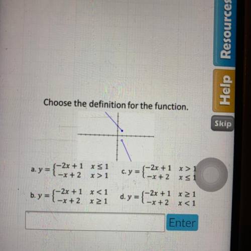 Choose the definition for the function