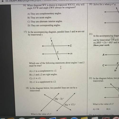Help with 16 and 17 please