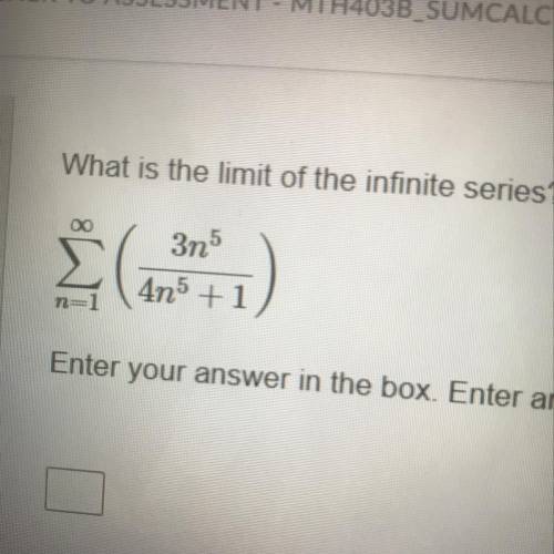 Limit of infinite series