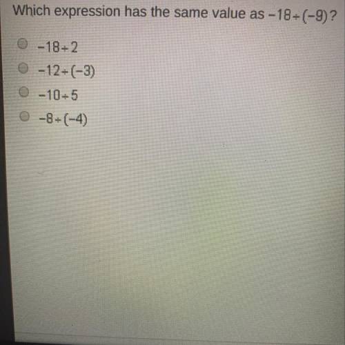 Which expression has the same value as - 18-(-9)?