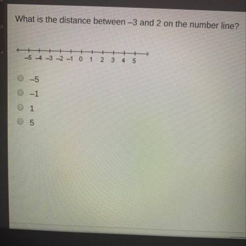 What is the distance between -3 and 2 on the number line