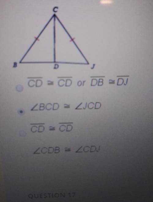 State what additional information is required in order to know that the triangles are congruent by S