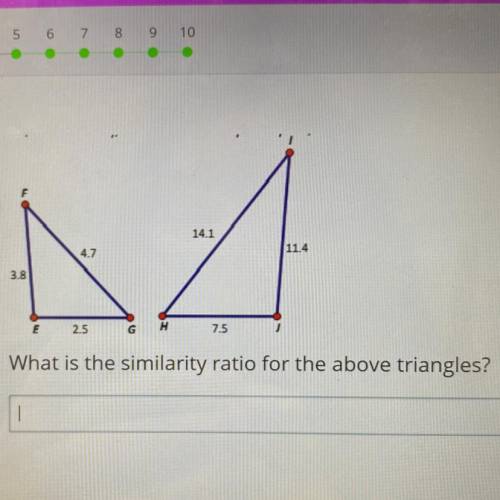 What is the similarity ratio for the above triangles?