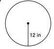 Calculate the area of this circle. Use your calculator's value of pi. Round your answer to the neare