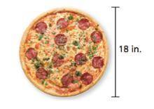 Find the circumference of the pizza to the nearest hundredth. circumference: about  in.