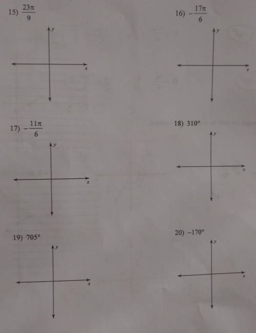 Draw an angle with the given measure in standard position