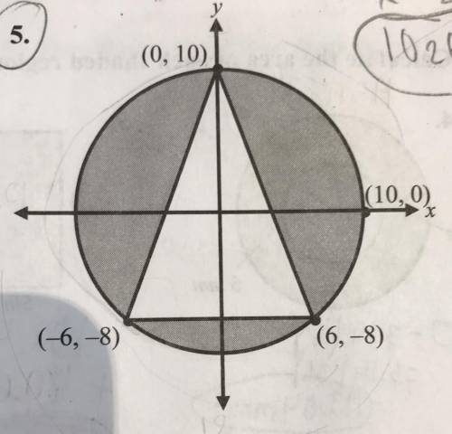 Calculate the area of the shaded region. Use 3.14 for PI.