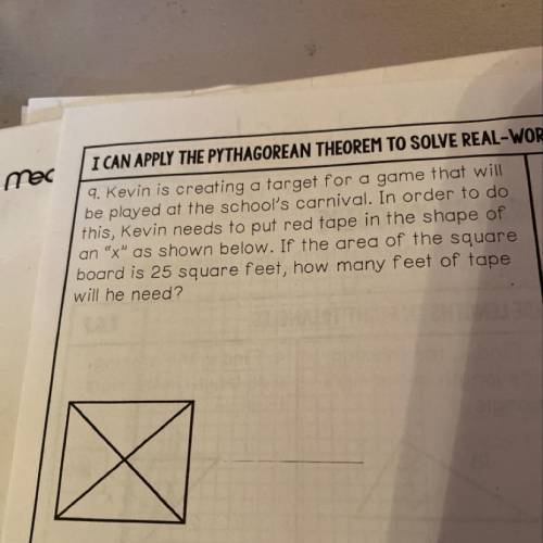 I need help with this problem. It’s applying the Pythagorean theorem to solve real-world problems. T