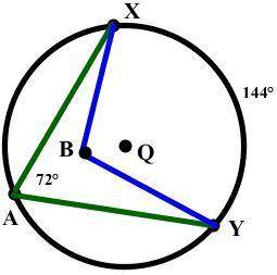 HELPP 35 POINTS Point Q is the center of Circle Q in the diagram below. The measure of angle XA
