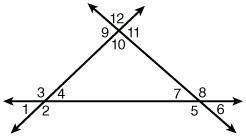 PLEASE HELP In the given diagram, ∠4 = 45°, ∠5 = 135°, and ∠10 = ∠11. Part A: Solve for the values o