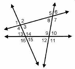 In the diagram, how many angles are supplementary but not adjacent angles with angle 7? A ) zero B )