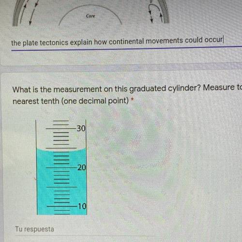 1 punto 1 und What is the measurement on this graduated cylinder? Measure to the nearest tenth (one