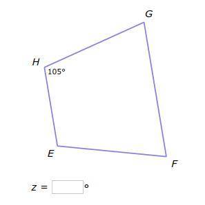 Quadrilateral EFGH is an isosceles trapezoid and m∠E=3z+93°. What is the value of z?