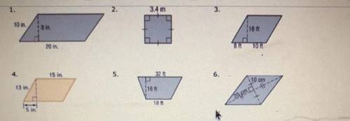 Can y’all give me the area of each figure