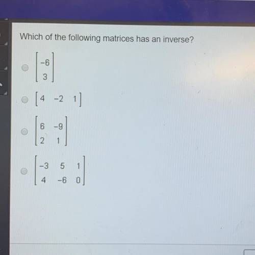 Which of the following matrices has an inverse?