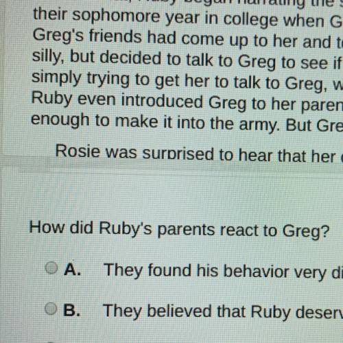 How did Ruby’s parents react to Greg