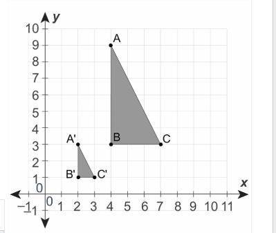 (Please answer before 5:15 P.M tonight) Triangle A′B′C′ is the image of triangle ABC after a dilatio