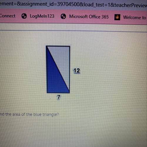 Which equation can be used to find the area of the blue triangle? A = 27)(12) 8 A = }(D (12) A = 272