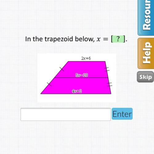Can someone please explain how to find x in this trapezoid