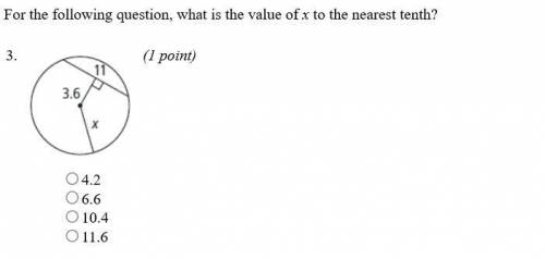 For the following question, what is the value of x to the nearest tenth?