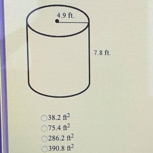 Find the surface area of the cylinder to the nearest tenth of a square unit. Use 3.14 for pi :))) th