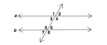 Given: line a is parallel to line b Identify a pair of congruent alternate interior angles. A) 3 &am