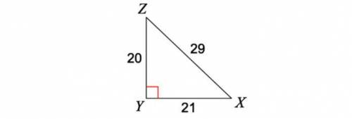 Ind the value of cosX in the triangle given. A) 0.9524  B) 0.6897  C) 1.4500  D) 0.7241