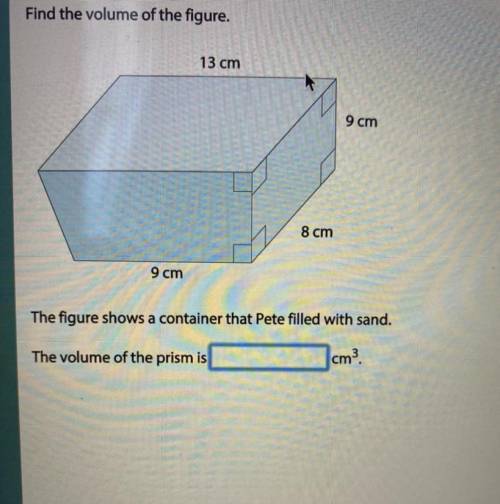 Find the volume of the figure