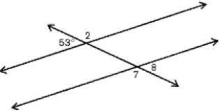 Find the value of Angle 7. The diagram is not to scale. Select one: a. 148  b. 116  c. 64  d. 127