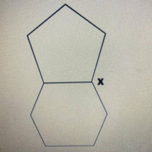 Give the regular pentagon and regular hexagon below, find the measure of angle x. Note: figure not d
