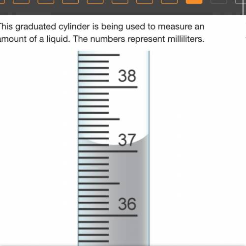 This graduated cylinder is being used to measure an amount of a liquid. The numbers represent millil
