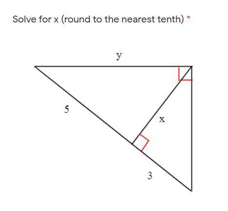 Solve for x (to the nearest tenth)