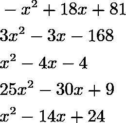 Of the five quadratics listed below, four of them have two distinct roots. The fifth quadratic has a