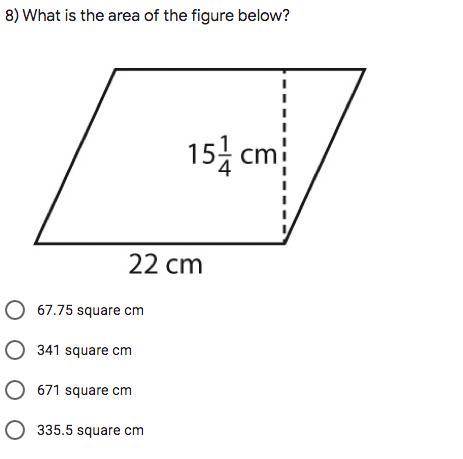 What is the area figure below?