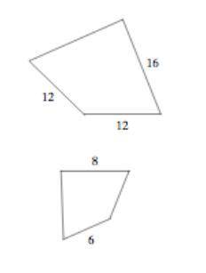 The polygons in each pair are similar. Find the scale factor of the smaller figure to the larger fig