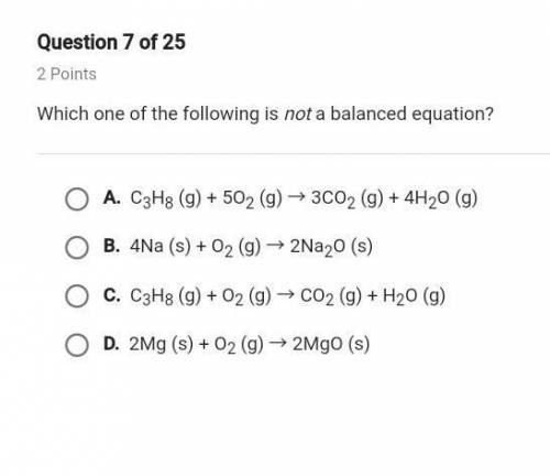 Which of the following is not a balanced equation